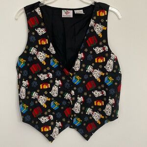 Vintage 90’s Y2K Christmas Dalmatian print vest - excellent condition